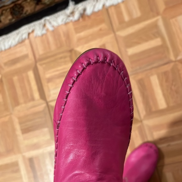 Pink leather boots,lace up size 40 - Picture 4 of 7